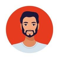 man with beard avatar character isolated icon free vector 2